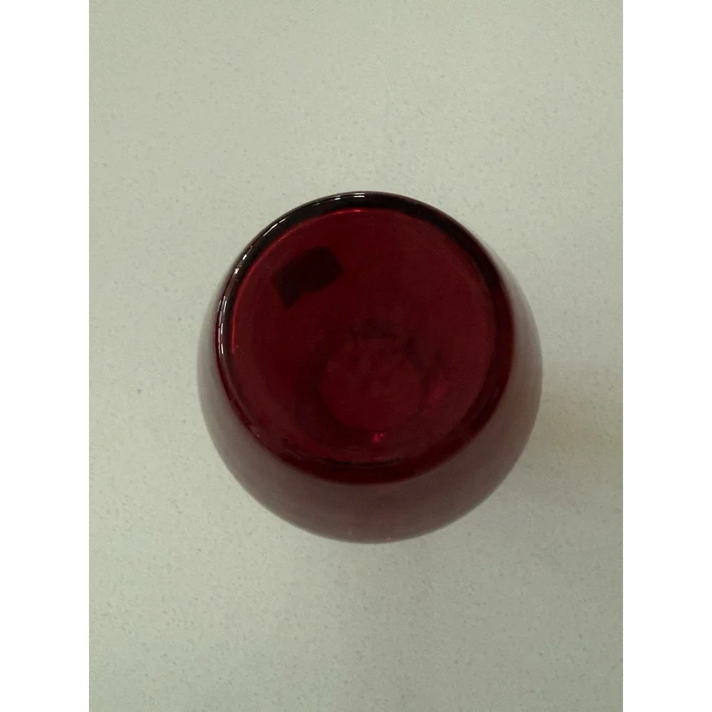 Vintage Viking Dotted Glass Vase‎ Hand Blown Glows With Sticker 5.75